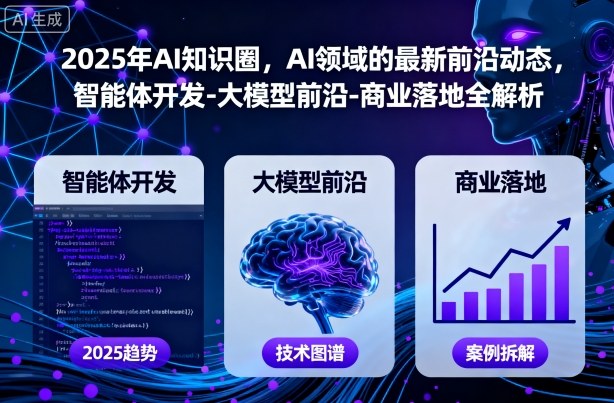 2025年AI知识圈，AI领域的最新前沿动态，智能体开发-大模型前沿-商业落地全解析
